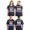 CRAZYDAISYWORLD Customized Football Jersey Short Sleeve T-Shirt - Your Own Personalized 2 Side Custom Jersey Men & Women - V-Neck Football Jersey Shirt Small Navy Blue - Women view 1