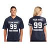 CRAZYDAISYWORLD Customized Football Jersey Short Sleeve T-Shirt - Your Own Personalized 2 Side Custom Jersey Men & Women - V-Neck Football Jersey Shirt Small Navy Blue - Women view 2