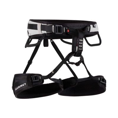 Mammut Ophir 3 Slide Climbing Harness for Men Adjustable, Lightweight, and Durable Gear for Rock, Gym, and Sport Climbing, Black/Marble, Large