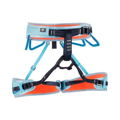 Mammut Ophir 3 Slide Climbing Harness for Women Adjustable, Lightweight, and Durable Gear for Rock, Gym, and Sport Climbing, Whisper/Dark Gentian, Medium