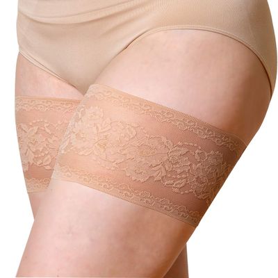 Bandelettes Original Patented Elastic Anti-Chafing Thigh Bands - Peony Beige Size F (3X Large)
