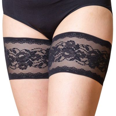 Bandelettes Original Patented Elastic Anti-Chafing Thigh Bands - Peony Black Size F (3X Large)