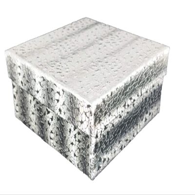 888 Display - Pack of 10 Boxes of 3 1/4" x 3 1/4" x 2" SilverFoil Cotton Filled Jewelry Boxes