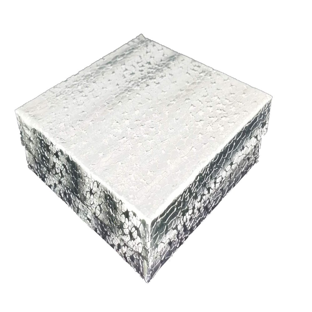 888 Display - Pack of 10 Boxes of 3 1/2" x 3 1/2" x 1" SilverFoil Cotton Filled Jewelry Boxes