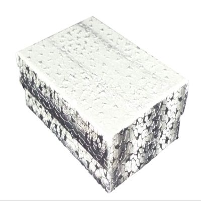 888 Display - Pack of 50 Boxes of 1 7/8" x 1 1/4" x 5/8" SilverFoil Cotton Filled Jewelry Boxes