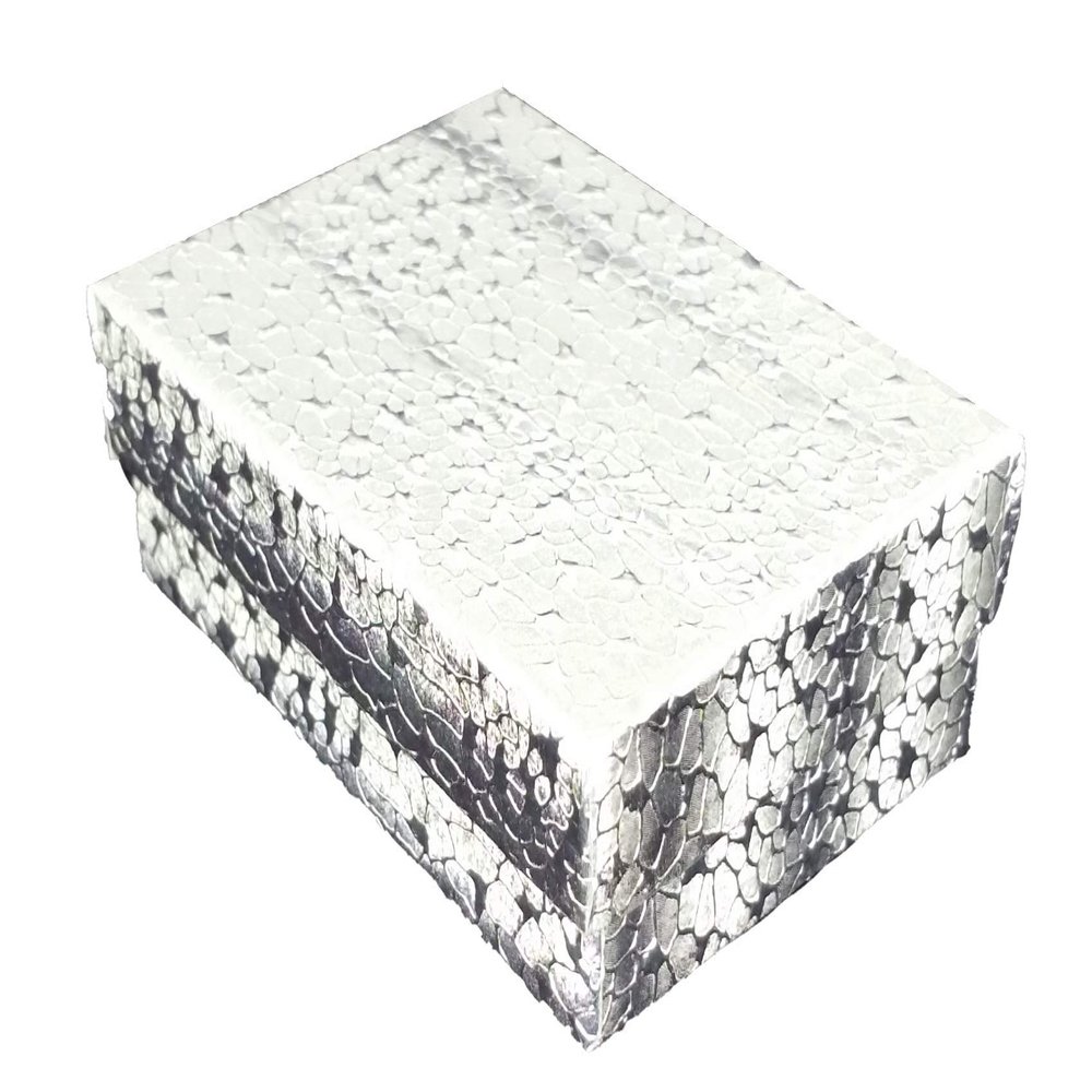 888 Display - Pack of 50 Boxes of 1 7/8" x 1 1/4" x 5/8" SilverFoil Cotton Filled Jewelry Boxes