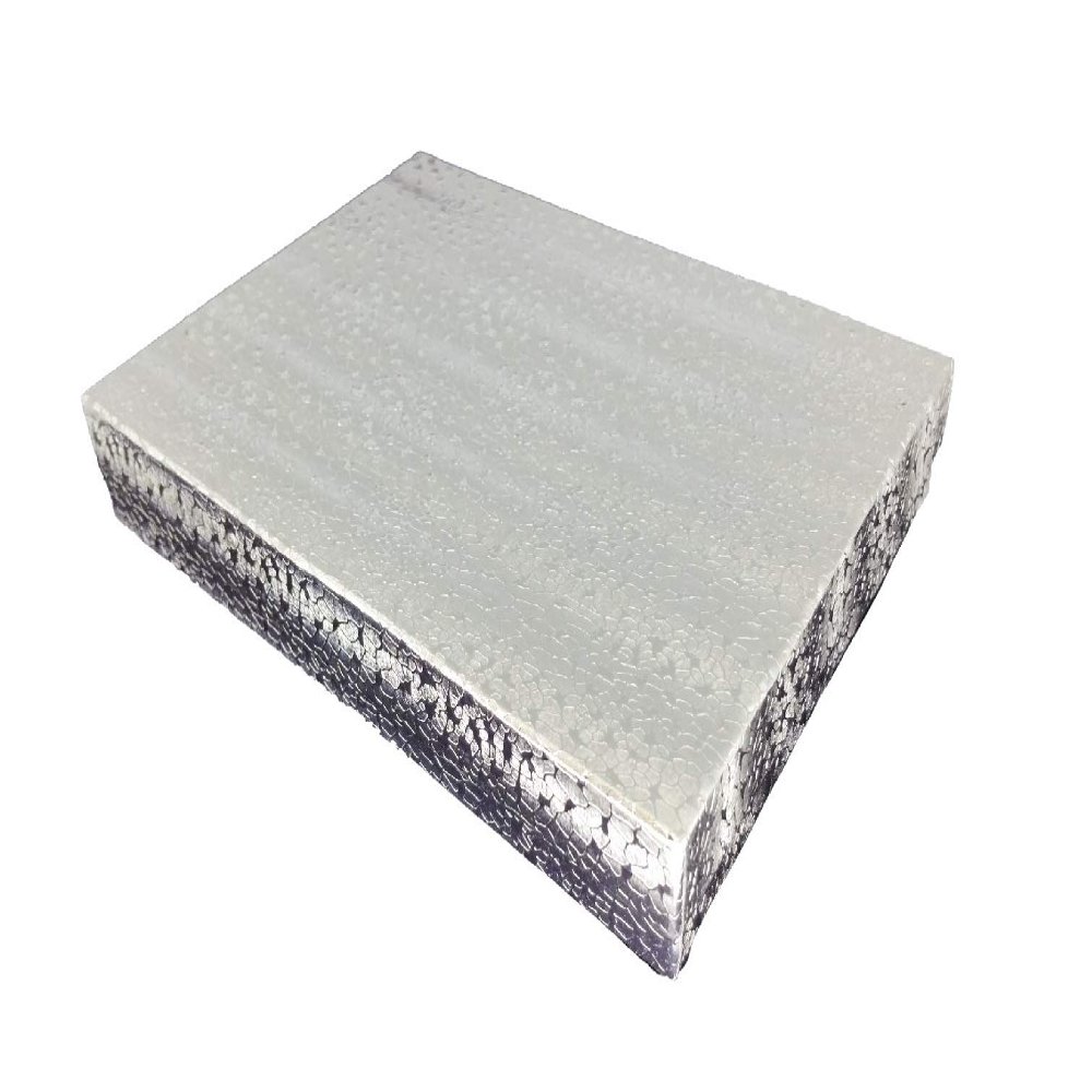 888 Display - Pack of 10 Boxes of 5 3/8" x 3 7/8" x 1" SilverFoil Cotton Filled Jewelry Boxes