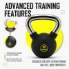 ZIVA RPU Solid Cast Steel Kettlebell Weight - Premium Hard Wearing Rubber Urethane Coating - Core and Strength Training Exercise Workout - 20 lbs. view 4