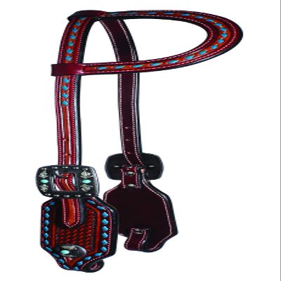 Pro Choice Basket Weave Single Ear Headstall Blue