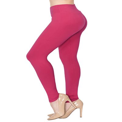 ALWAYS Soft Leggings for Women - High Waisted Tummy Control Compression Yoga Workout Pants Deep Red Plus