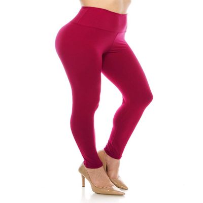ALWAYS Women's Super High Waist Leggings - Premium Buttery Soft Yoga Workout Stretch Solid Pants Deep Red One Size