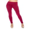 ALWAYS Women's Super High Waist Leggings - Premium Buttery Soft Yoga Workout Stretch Solid Pants Deep Red One Size view 2