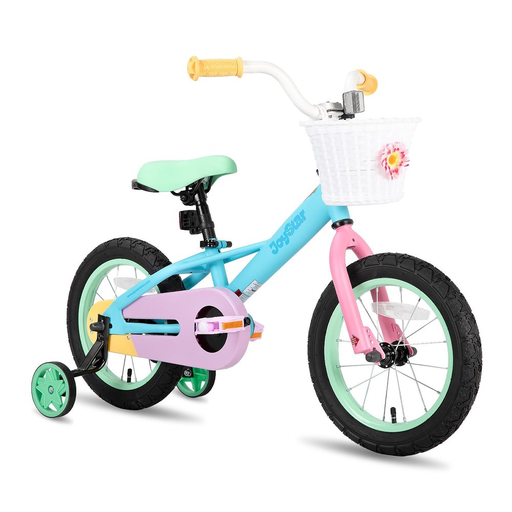 JOYSTAR 16 Inch Kids Bike for 4-7 Years Girls 16" Girl Bicycle with Training Wheels and Coaster Brake Children Bicycles 85% Assembled Macaroon