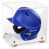 Acrylic Display Case for Baseball Batting Helmet Premium Baseball Display Case with White Base and Polished Edges Durable Display Cases for Collectibles .Dim: 12.25" L x 10" W x 10.5" H (A012-YR) view 1