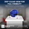 Acrylic Display Case for Baseball Batting Helmet Premium Baseball Display Case with White Base and Polished Edges Durable Display Cases for Collectibles .Dim: 12.25" L x 10" W x 10.5" H (A012-YR) view 2