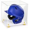Acrylic Display Case for Baseball Batting Helmet Premium Baseball Display Case with White Base and Polished Edges Durable Display Cases for Collectibles .Dim: 12.25" L x 10" W x 10.5" H (A012-YR) view 1