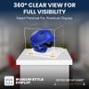 Acrylic Display Case for Baseball Batting Helmet Premium Baseball Display Case with White Base and Polished Edges Durable Display Cases for Collectibles .Dim: 12.25" L x 10" W x 10.5" H (A012-YR) view 2