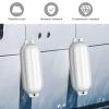 Goplus 4 Pack Marine Boat Fenders, Ribbed Twin Eyes Boat Fender with 4 Ropes & 1 Air Pump, Various Sizes & Colors, Vinyl Inflatable Boat Bumpers for Docking Pontoon Boats (White, 23 inch x 6.5 inch) view 4