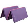 Gymnastics Mat 2" Thick Folding Exercise Gym Training Tumbling Mat All-Purpose with Hook & Loop Fasteners (Acai Purple&Pink, 4' x 8' x 2") view 1