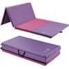 Gymnastics Mat 2" Thick Folding Exercise Gym Training Tumbling Mat All-Purpose with Hook & Loop Fasteners (Acai Purple&Pink, 4' x 8' x 2") view 3