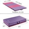 Gymnastics Mat 2" Thick Folding Exercise Gym Training Tumbling Mat All-Purpose with Hook & Loop Fasteners (Acai Purple&Pink, 4' x 8' x 2") view 4