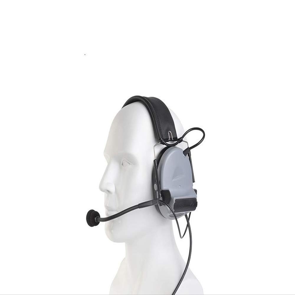 The Mercenary Company Closed-Ear Electronic Hearing Protection Earmuffs & Communication Headset (Gray)