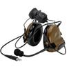 ArmorMason Closed-Ear Electronic Hearing Protection Earmuffs & Communication Headset with Helmet Rail Headset Adapters (Tan) view 1