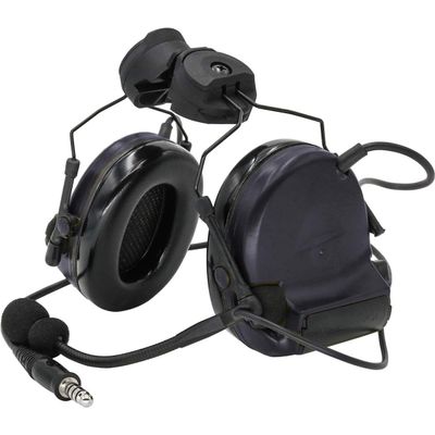 ArmorMason Closed-Ear Electronic Hearing Protection Earmuffs & Communication Headset with Helmet Rail Headset Adapters (Black)