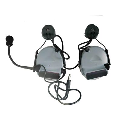 ArmorMason Closed-Ear Electronic Hearing Protection Earmuffs & Communication Headset with Helmet Rail Headset Adapters (Gray)