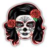 Zirni Girl Sugar Skull Day of The Dead Sticker Decal Design view 1