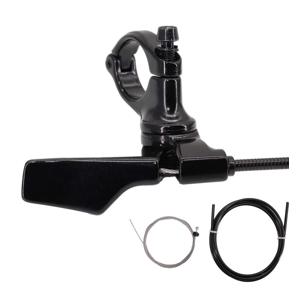 DJC Components Dropper Post Remote Lever with Cable and Hose for 22.2mm MTB Handlebar, External/Internal Routing