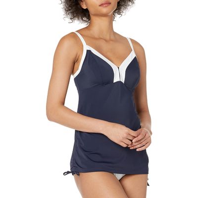 Panache Swim Women's Standard Catarina Underwire Tankini Top, Midnight/White, 30DD