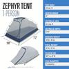 ALPS Mountaineering Zephyr 1-Person Tent - Gray/Navy view 2
