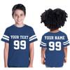 CRAZYDAISYWORLD Customized Toddler Youth Football Jersey T-Shirts | Personalized 2-Sided Custom Team Uniform | Round-Neck Jersey Shirt Medium - Royal Blue view 2
