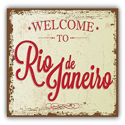 Zirni Welcome to Rio De Janeiro Vintage Travel Sign Sticker Decal Design