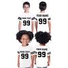 CRAZYDAISYWORLD Customized Toddler Youth Football Jersey T-Shirts | Personalized 2-Sided Custom Team Uniform | Round-Neck Jersey Shirt Youth - X-S - White view 1