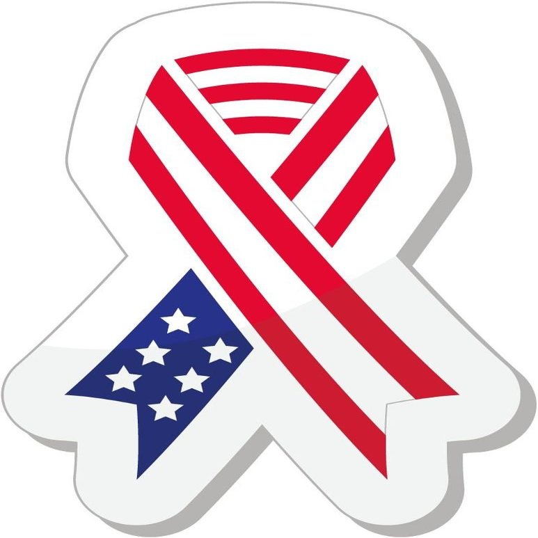 Zirni USA Ribbon Flag Symbol of Patriotism Victims and Heroes Sticker Decal Design