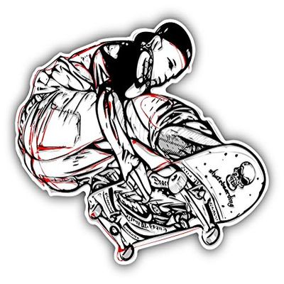 Zirni Skateboarder Jumping Sticker Decal Design