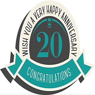 Zirni Wish You A Very Happy Anniversary 20 Years Sticker Decal Design