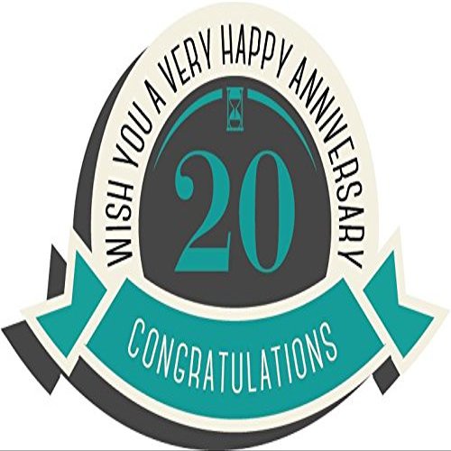 Zirni Wish You A Very Happy Anniversary 20 Years Sticker Decal Design