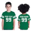 CRAZYDAISYWORLD Customized Toddler Youth Football Jersey T-Shirts | Personalized 2-Sided Custom Team Uniform | Round-Neck Jersey Shirt Youth - L - Green view 2