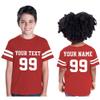 CRAZYDAISYWORLD Customized Toddler Youth Football Jersey T-Shirts | Personalized 2-Sided Custom Team Uniform | Round-Neck Jersey Shirt Youth - S - Red view 2