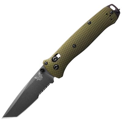 Benchmade - Bailout Tactical, Rescue, EDC Knife, Serrated Edge, Tanto Blade with Woodland Green Handle (537SGY-1)