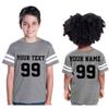 CRAZYDAISYWORLD Customized Toddler Youth Football Jersey T-Shirts | Personalized 2-Sided Custom Team Uniform | Round-Neck Jersey Shirt Youth - M - Heather view 2