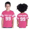 CRAZYDAISYWORLD Customized Toddler Youth Football Jersey T-Shirts | Personalized 2-Sided Custom Team Uniform | Round-Neck Jersey Shirt 4-Toddler - Hot Pink view 2