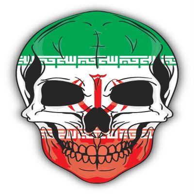 Zirni Skull Flag Iran Sticker Decal Design