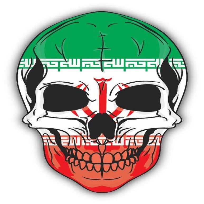 Zirni Skull Flag Iran Sticker Decal Design