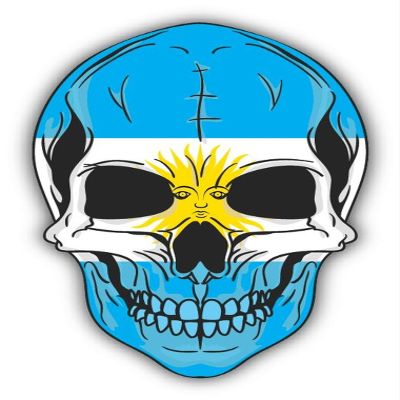 Zirni Skull Flag Argentina Sticker Decal Design