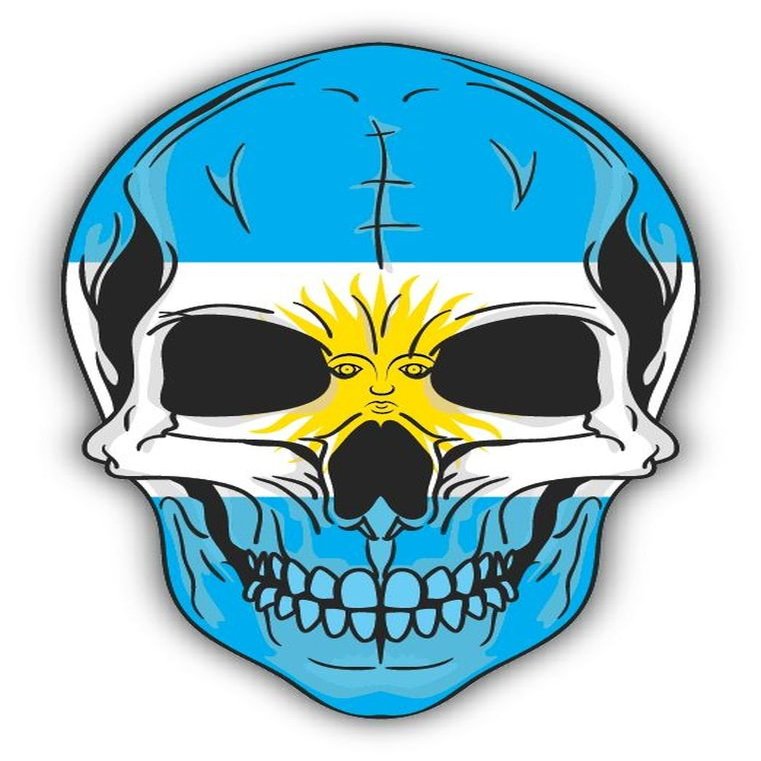 Zirni Skull Flag Argentina Sticker Decal Design