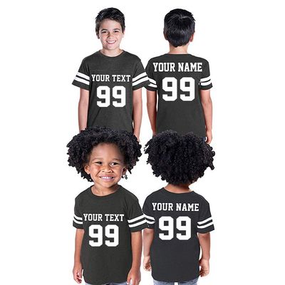 CRAZYDAISYWORLD Customized Toddler Youth Football Jersey T-Shirts | Personalized 2-Sided Custom Team Uniform | Round-Neck Jersey Shirt Youth - S - Smoke